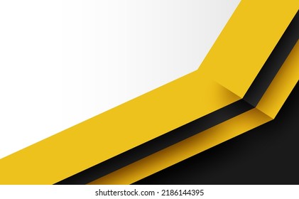 Abstract. Yellow, black and white geometric overlap shape background. vector.