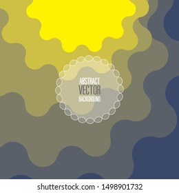 Abstract yellow and blue background with curve paper texture vector illustration