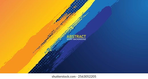 Abstract yellow blue background. Dynamic sport texture vector illustration