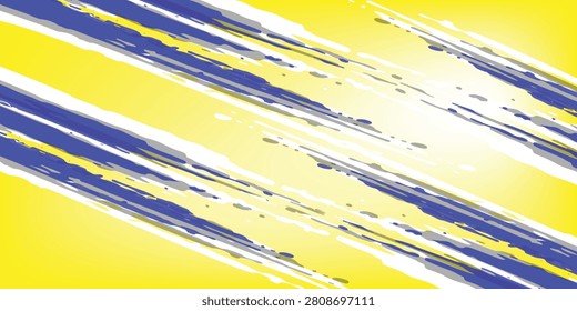 Abstract Yellow And Blue Brush Stroke Background With Grunge Paint Texture And Diagonal Streaks,grunge abstract.eps 10