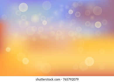 Abstract yellow and blue color blurred background with bokeh and lens flare pattern. Vector illustration.
