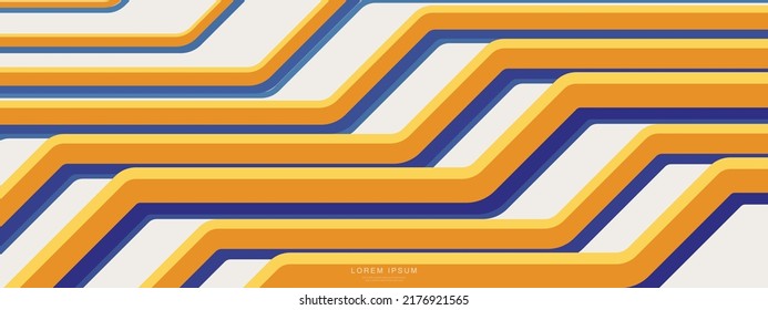 Abstract yellow and blue geometric shape with Vintage background concept. Vector illustration