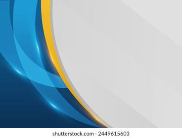 Abstract yellow, blue and grey background with light effects