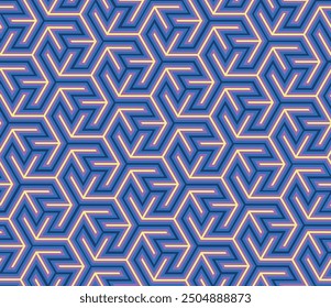 Abstract yellow blue purple pattern for packaging. Abstract geometric seamless pattern