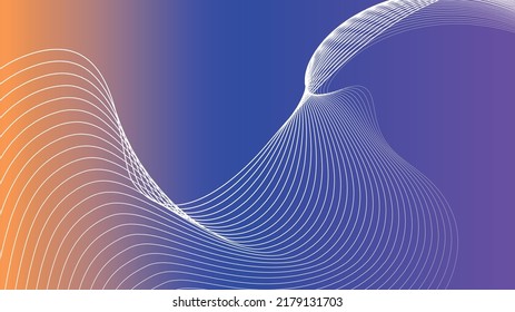 Abstract yellow blue purple violet graphic wavy lines color gradient background