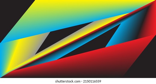 abstract yellow blue red black background, great for company logo, banner background, backdrop, wall paper, book cover, sticker etc.