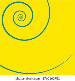 An abstract yellow and blue spiral shape background image.