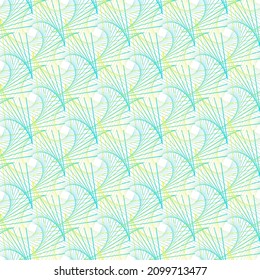 Abstract yellow and blue spirograph twisted wireframe ethnic pattern on the white background. Vector illustration. Wrapping paper.