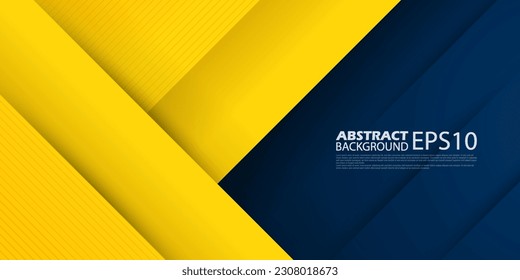 El cuadrado amarillo y azul abstracto se superponen en el diseño geométrico de color oscuro. ilustración moderna del vector de fondo futurista de papel.vector Eps10