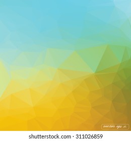 Abstract yellow and blue tone lowpoly triangle geometrical Vector background illustration eps10