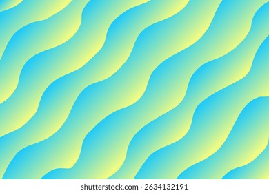 Abstractas amarillo, patrón de onda azul, fondo de gradiente de textura de agua del océano. Fondo de pantalla azul claro estético lindo con líneas curvas geométricas. Perfecto para la presentación elegante, Anuncio de Web, cartel