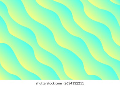 Abstrato amarelo, padrão de ondas azuis, fundo de gradiente de textura da água do oceano. Papel de parede azul claro estético bonito com linhas geométricas curvas. Perfeito para apresentação elegante, banner web, cartaz