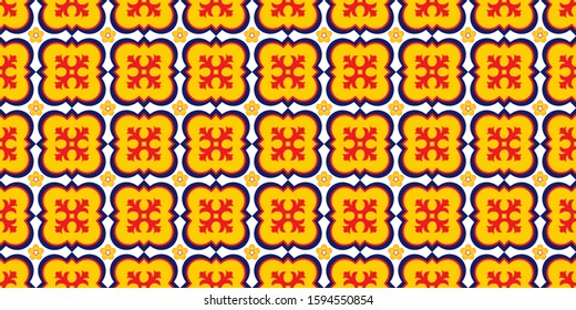 abstract yellow blue white background seamless pattern