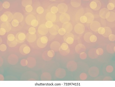 Abstract yellow blur light bokeh on soft green background vector illustration.