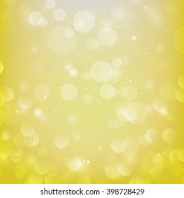 Abstract yellow bokeh background. 