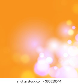 Abstract  yellow bokeh background. Vector illustration