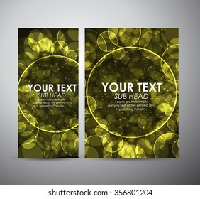 Abstract yellow bokeh. Graphic resources design template or roll up. 
