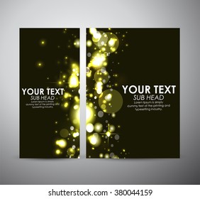 Abstract yellow bokeh. Graphics resources design template or roll up. 