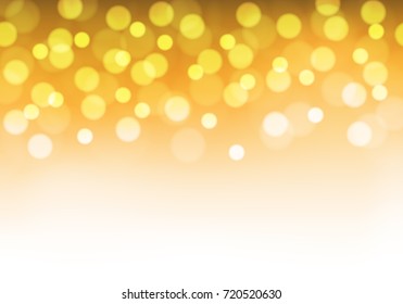 Abstract yellow bokeh light on white luxury background vector illustration.