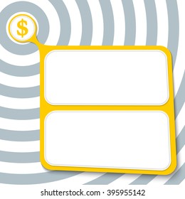Abstract yellow box for your text and dollar symbol