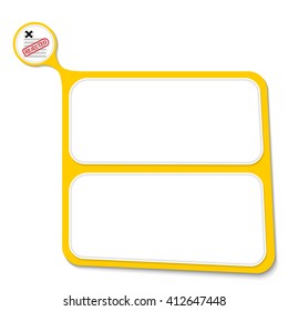 Abstract yellow box for your text and questionnaire