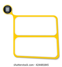 Abstract yellow box for your text and smart phone icon