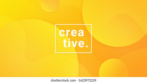 Abstract yellow bright background with circles vector design. Minimalistic backdrop.