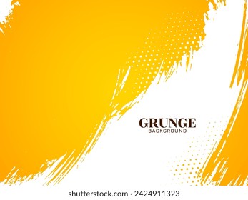 Abstract yellow brush stroke grunge texture rough background vector