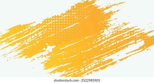 Abstract yellow brush stroke grunge texture rough background vector