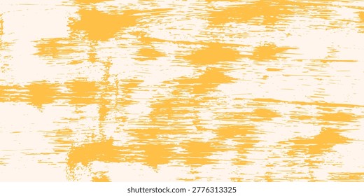 Abstract Yellow Brush Stroke Texture Background With Grunge Painted Diagonal Streaks For Design.vector illustration eps10