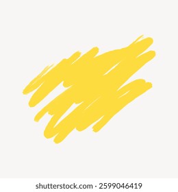 Abstract yellow brush strokes on a white background. Bold yellow paint, vibrant and dynamic. Yellow brush strokes create a lively, artistic feel. Vector element.