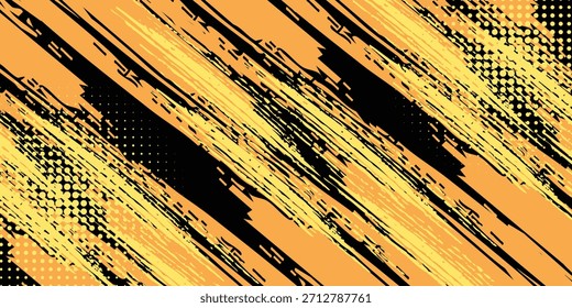Pinceladas amarillas Abstractas sobre fondo Abstractas marrón profundo para el diseño creativo, con un estilo de concepto moderno
