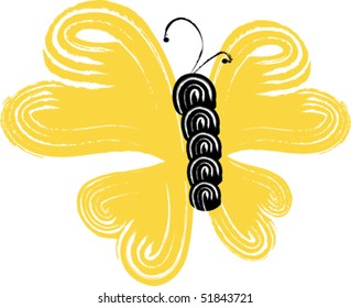 abstract yellow butterfly