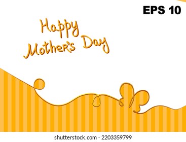 Abstract yellow butterfly. Happy Mother's Day. Vector illustration
