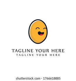 abstract yellow character logo design. nutmeg character logo.