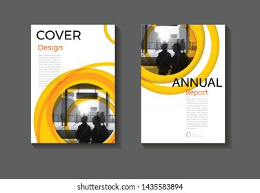 Abstract yellow circle background, modern cover design 