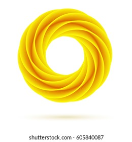 Abstract yellow circle isolated on white background. Scalable vector illustration for graphic design