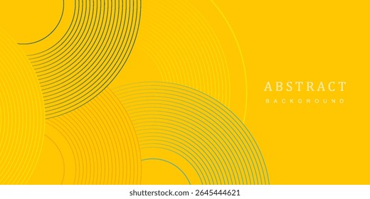 Abstract yellow circle line vector on bright background. Modern simple overlap circle lines texture creative design. Suit for poster, cover, banner, flyer, brochure, presentation, website