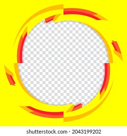 Abstract yellow circle on transparent background. Vector illustration of design element for banner or brochure flyer. - Powered by Shutterstock - Get 15% off with code: PIKWIZARD15