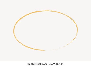 Abstract yellow circle with rough edges on a white background. The circle's uneven lines create a dynamic, artistic feel. Yellow circle stands out vividly. Minimal shape vector.