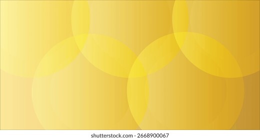 Abstract Yellow Circles Background With Overlapping Geometric Patterns