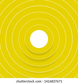 Abstract yellow circles with shadow. Vector background