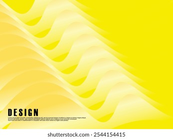 Fundo de cor amarelo abstrato. Composição dinâmica da forma. Padrão de nuvens de gradiente de ondas amarelas. Ilustração do vetor de fundo de gradiente amarelo.