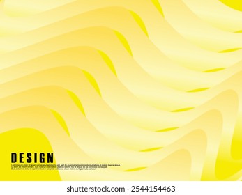 Abstract yellow color background. Dynamic shape composition. Yellow waves gradient cloud pattern. Yellow gradient background vector illustration.