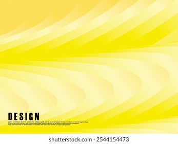 Abstrakter gelber Hintergrund. Dynamische Formenzusammensetzung. Gelbe Wellen verlaufen Wolkenmuster. Gelber Farbverlauf, Hintergrund, Vektorgrafik.