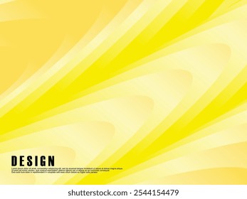 Fundo de cor amarelo abstrato. Composição dinâmica da forma. Padrão de nuvens de gradiente de ondas amarelas. Ilustração do vetor de fundo de gradiente amarelo.