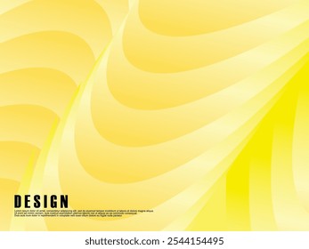 Fundo de cor amarelo abstrato. Composição dinâmica da forma. Padrão de nuvens de gradiente de ondas amarelas. Ilustração do vetor de fundo de gradiente amarelo.