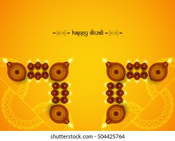 Abstract yellow color elegant vector background design for Diwali festival
