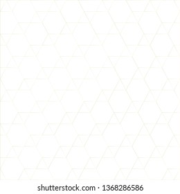 Abstract yellow color line triangle and hexagon on white background, vector illustration