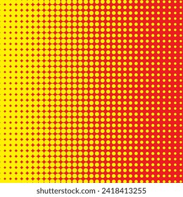 abstract yellow color polka dot blend wavy pattern on red background